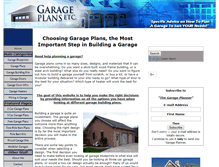 Tablet Screenshot of garageplansetc.com